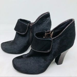 Fossil Calf Hair Cuffed Booties